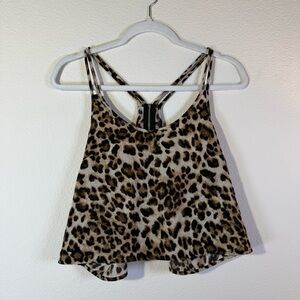 Leopard Print Women's cropped tank Top Whimsigoth y2k 2000s Vintage